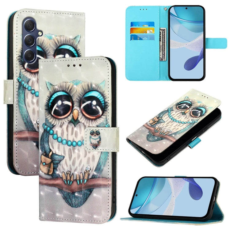 Custodia per telefono in pelle con flip orizzontale con pittura 3D, For Samsung Galaxy M54 5G Global / F54 5G, For Samsung Galaxy M14 5G Global, For Samsung Galaxy M53 5G