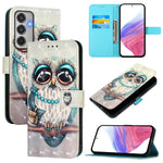 Custodia per telefono in pelle con flip orizzontale con pittura 3D, For Samsung Galaxy M56 5G, For Samsung Galaxy M35, For Samsung Galaxy M34 5G / F34 5G