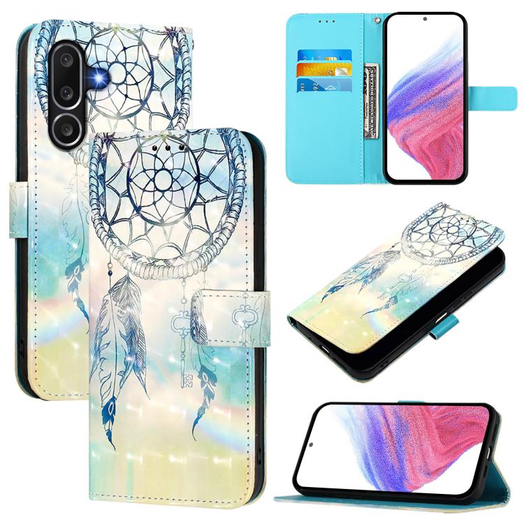 Custodia per telefono in pelle con flip orizzontale con pittura 3D, For Samsung Galaxy M56 5G, For Samsung Galaxy M35, For Samsung Galaxy M34 5G / F34 5G
