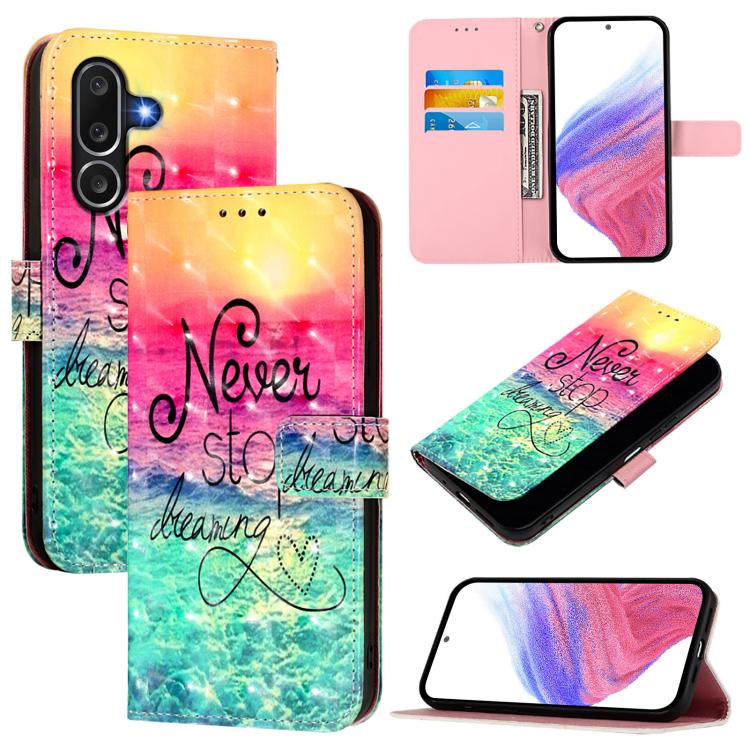 Custodia per telefono in pelle con flip orizzontale con pittura 3D, For Samsung Galaxy M56 5G, For Samsung Galaxy M35, For Samsung Galaxy M34 5G / F34 5G