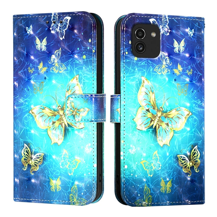 Custodia per telefono in pelle con vibrazione orizzontale con pittura 3D, For Samsung Galaxy A03 164mm, For Samsung Galaxy A03 166mm, For Samsung Galaxy A22 4G