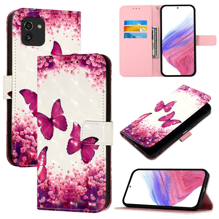 Custodia per telefono in pelle con vibrazione orizzontale con pittura 3D, For Samsung Galaxy A03 164mm, For Samsung Galaxy A03 166mm, For Samsung Galaxy A22 4G