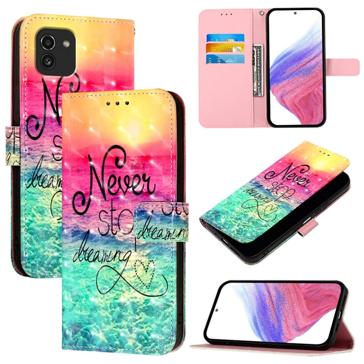 Custodia per telefono in pelle con vibrazione orizzontale con pittura 3D, For Samsung Galaxy A03 164mm, For Samsung Galaxy A03 166mm, For Samsung Galaxy A22 4G