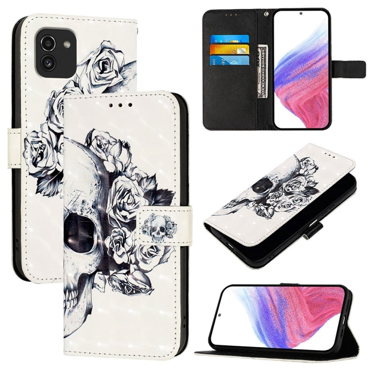 Custodia per telefono in pelle con vibrazione orizzontale con pittura 3D, For Samsung Galaxy A03 164mm, For Samsung Galaxy A03 166mm, For Samsung Galaxy A22 4G