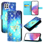 Custodia per telefono in pelle con vibrazione orizzontale con pittura 3D, For Samsung Galaxy A03 164mm, For Samsung Galaxy A03 166mm, For Samsung Galaxy A22 4G