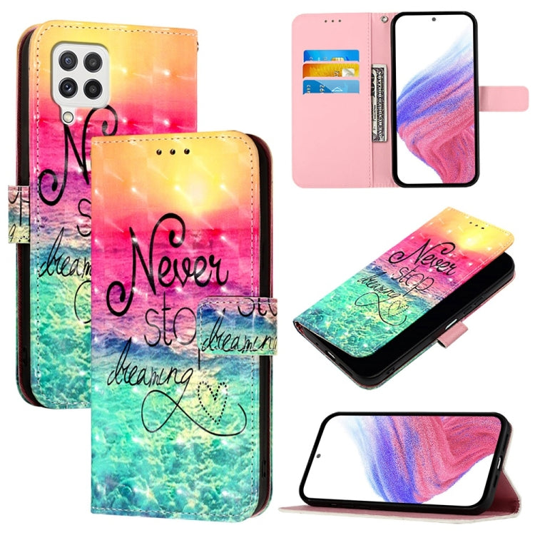 Custodia per telefono in pelle con vibrazione orizzontale con pittura 3D, For Samsung Galaxy A03 164mm, For Samsung Galaxy A03 166mm, For Samsung Galaxy A22 4G