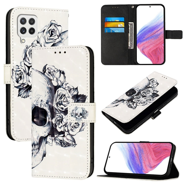 Custodia per telefono in pelle con vibrazione orizzontale con pittura 3D, For Samsung Galaxy A03 164mm, For Samsung Galaxy A03 166mm, For Samsung Galaxy A22 4G