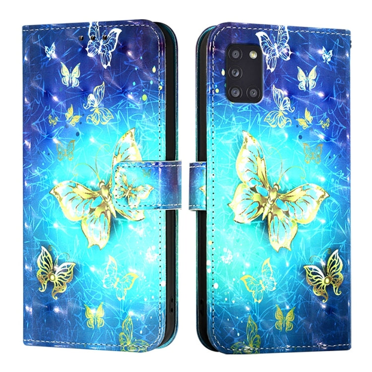 Custodia per telefono in pelle con vibrazione orizzontale con pittura 3D, For Samsung Galaxy A31