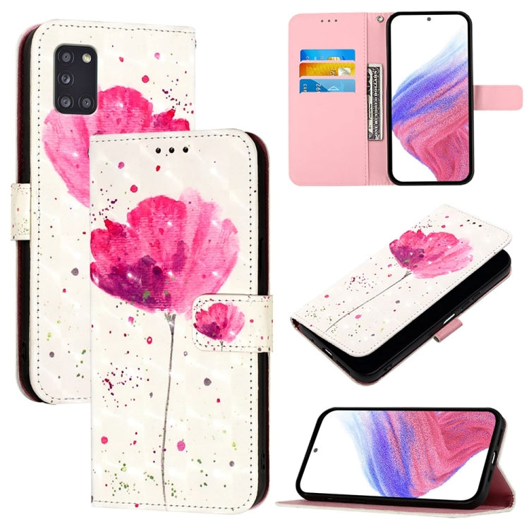 Custodia per telefono in pelle con vibrazione orizzontale con pittura 3D, For Samsung Galaxy A31