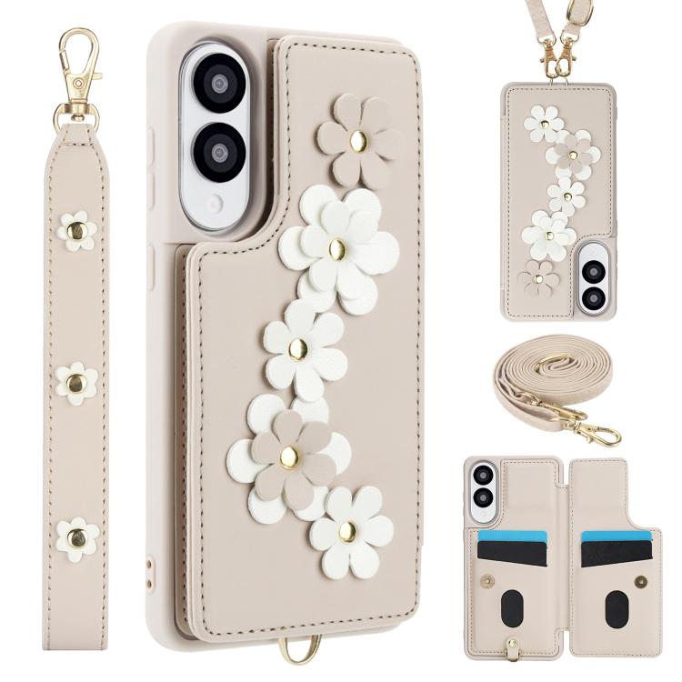 Custodia per telefono in pelle con motivo a fiori a tracolla, For Samsung Galaxy S26+ 5G, For Samsung Galaxy S26 Ultra 5G, For Samsung Galaxy S26 5G, For Samsung Galaxy S25 Edge 5G
