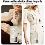 Custodia per telefono in pelle con motivo a fiori a tracolla, For Samsung Galaxy S26+ 5G, For Samsung Galaxy S26 Ultra 5G, For Samsung Galaxy S26 5G, For Samsung Galaxy S25 Edge 5G