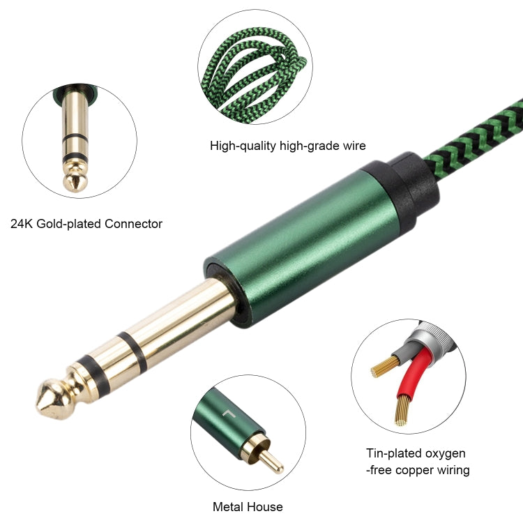 Cavo adattatore audio da 6,35 mm maschio a doppio RCA femmina, 0.5m, 1m, 2m, 3m