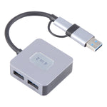 Adattatore HUB 4 porte USB + USB-C Type-C 10Gbps