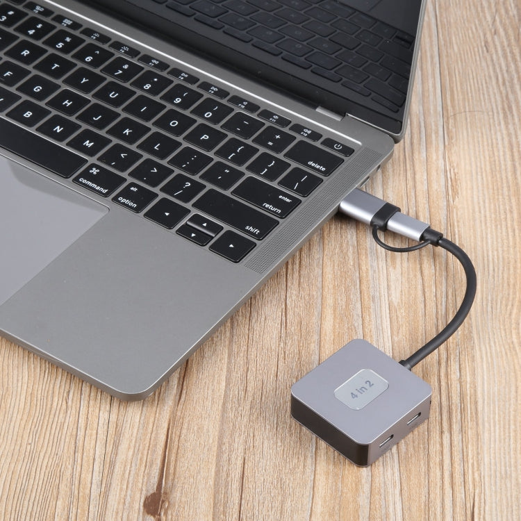 Adattatore HUB 4 porte USB + USB-C Type-C 10Gbps