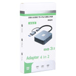 Adattatore HUB 4 porte USB + USB-C Type-C 10Gbps