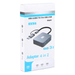Adattatore HUB 4 porte USB 3.2 e USB-C in lega di alluminio