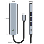 BYL-2319 Stazione di docking multifunzione 5 in 1 USB-C / Type-C a USB3.0+USB-C / Type-C+HDTV, BYL-2319