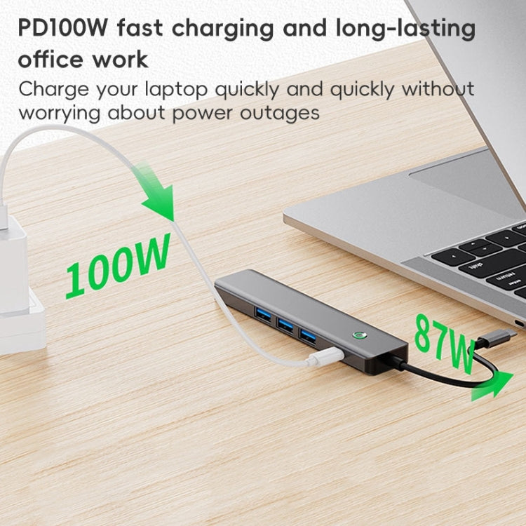 BYL-2319 Stazione di docking multifunzione 5 in 1 USB-C / Type-C a USB3.0+USB-C / Type-C+HDTV, BYL-2319