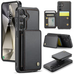 Custodia per telefono in pelle RFID stile magnetico aziendale JEEHOOD J05, For Samsung Galaxy S25 Ultra 5G, For Samsung Galaxy S24 FE 5G, For Samsung Galaxy S24+ 5G, For Samsung Galaxy S24 5G