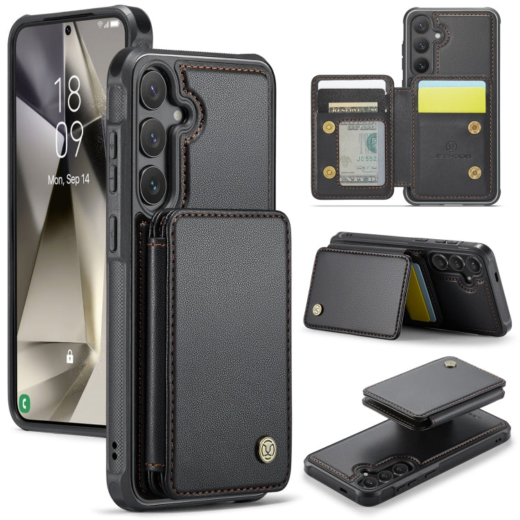 Custodia per telefono in pelle RFID stile magnetico aziendale JEEHOOD J05, For Samsung Galaxy S25 Ultra 5G, For Samsung Galaxy S24 FE 5G, For Samsung Galaxy S24+ 5G, For Samsung Galaxy S24 5G