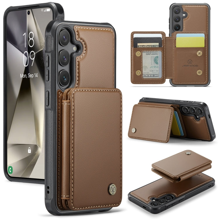 Custodia per telefono in pelle RFID stile magnetico aziendale JEEHOOD J05, For Samsung Galaxy S25 Ultra 5G, For Samsung Galaxy S24 FE 5G, For Samsung Galaxy S24+ 5G, For Samsung Galaxy S24 5G