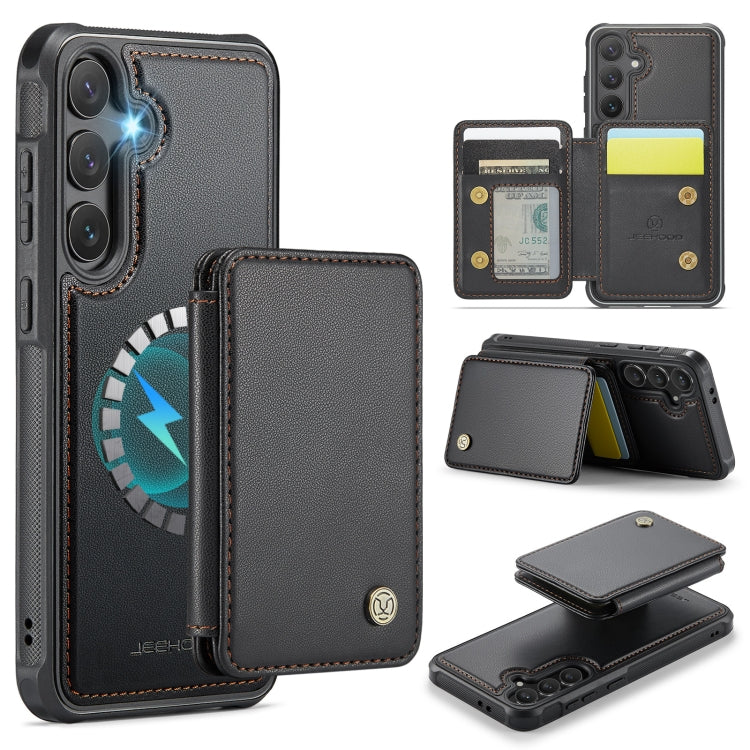 Custodia per telefono in pelle RFID stile magnetico aziendale JEEHOOD J05, For Samsung Galaxy S25 Ultra 5G, For Samsung Galaxy S24 FE 5G, For Samsung Galaxy S24+ 5G, For Samsung Galaxy S24 5G