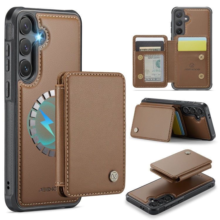 Custodia per telefono in pelle RFID stile magnetico aziendale JEEHOOD J05, For Samsung Galaxy S25 Ultra 5G, For Samsung Galaxy S24 FE 5G, For Samsung Galaxy S24+ 5G, For Samsung Galaxy S24 5G