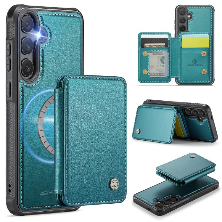 Custodia per telefono in pelle RFID stile magnetico aziendale JEEHOOD J05, For Galaxy S25 FE 5G, For Samsung Galaxy S25 Edge 5G, For Samsung Galaxy S25 5G, For Samsung Galaxy S25+ 5G