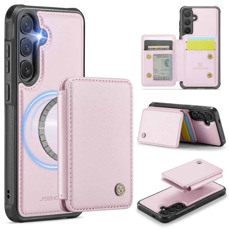Custodia per telefono in pelle RFID stile magnetico aziendale JEEHOOD J05, For Galaxy S25 FE 5G, For Samsung Galaxy S25 Edge 5G, For Samsung Galaxy S25 5G, For Samsung Galaxy S25+ 5G