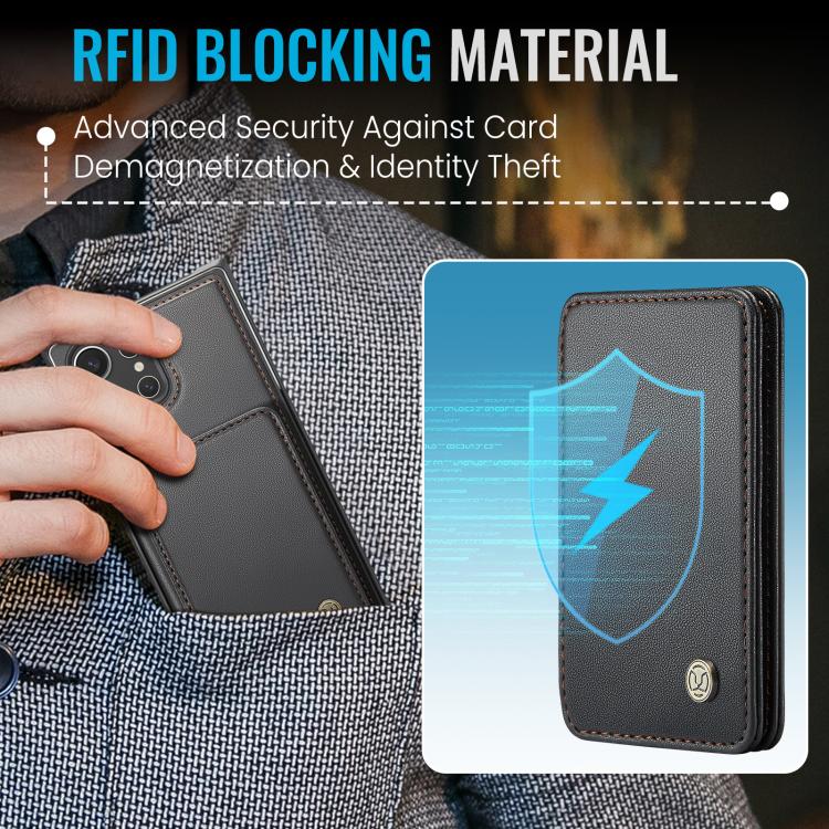 Custodia per telefono in pelle RFID stile magnetico aziendale JEEHOOD J05, For Samsung Galaxy S25 Ultra 5G, For Samsung Galaxy S24 FE 5G, For Samsung Galaxy S24+ 5G, For Samsung Galaxy S24 5G
