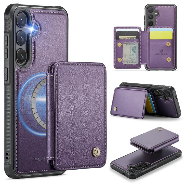 Custodia per telefono in pelle RFID stile magnetico aziendale JEEHOOD J05, For Galaxy S26 FE 5G, For Samsung Galaxy S26+ 5G, For Samsung Galaxy S26 Ultra 5G, For Samsung Galaxy S26 5G