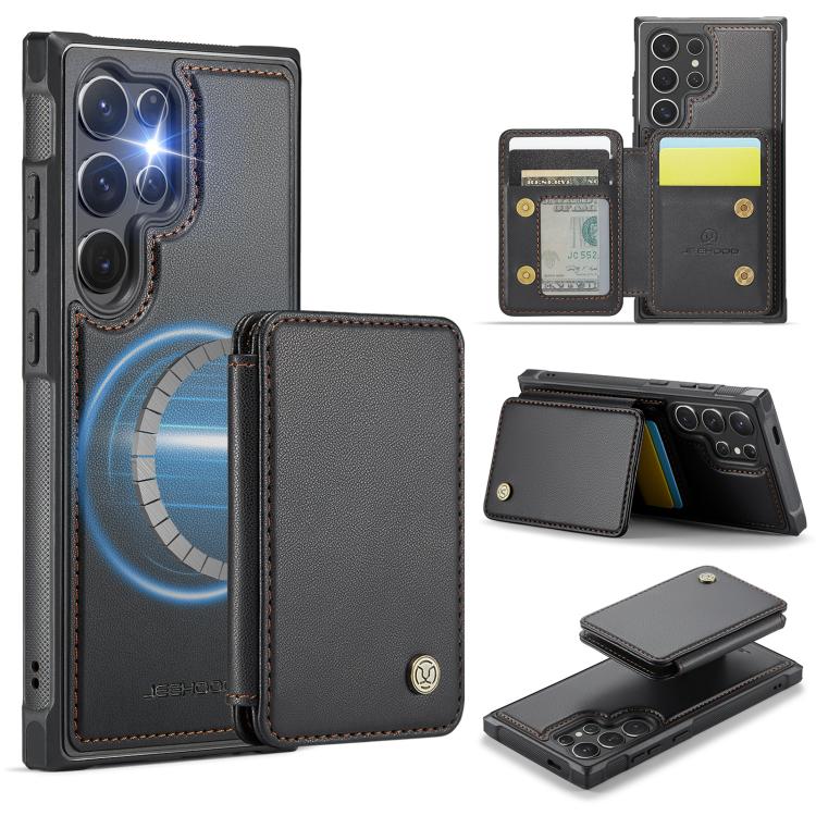 Custodia per telefono in pelle RFID stile magnetico aziendale JEEHOOD J05, For Galaxy S26 FE 5G, For Samsung Galaxy S26+ 5G, For Samsung Galaxy S26 Ultra 5G, For Samsung Galaxy S26 5G