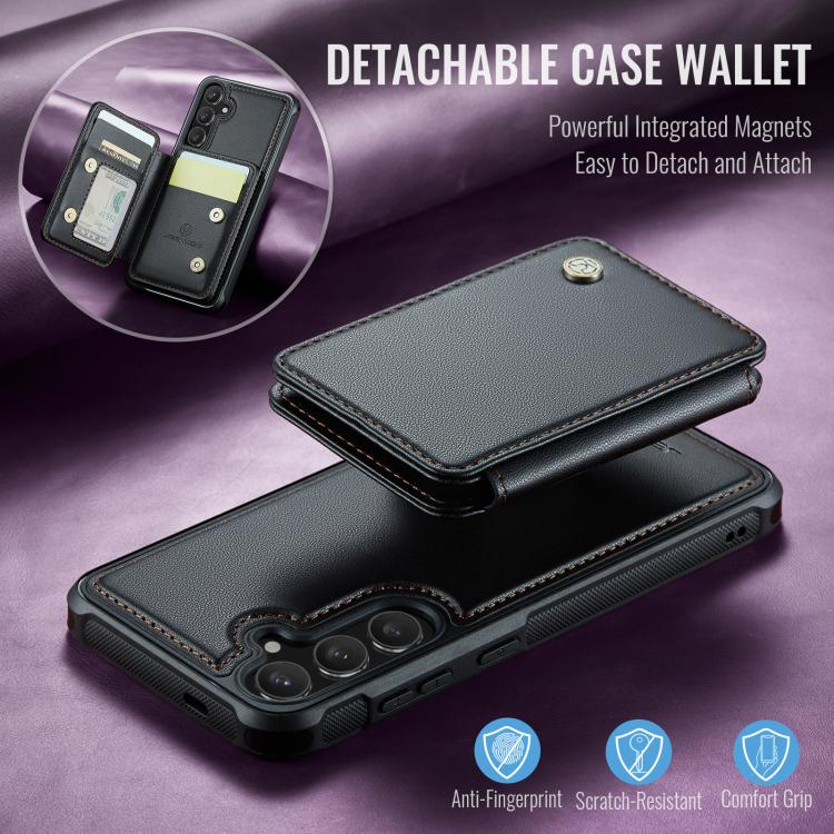 Custodia per telefono in pelle RFID stile magnetico aziendale JEEHOOD J05, For Galaxy S25 FE 5G, For Samsung Galaxy S25 Edge 5G, For Samsung Galaxy S25 5G, For Samsung Galaxy S25+ 5G
