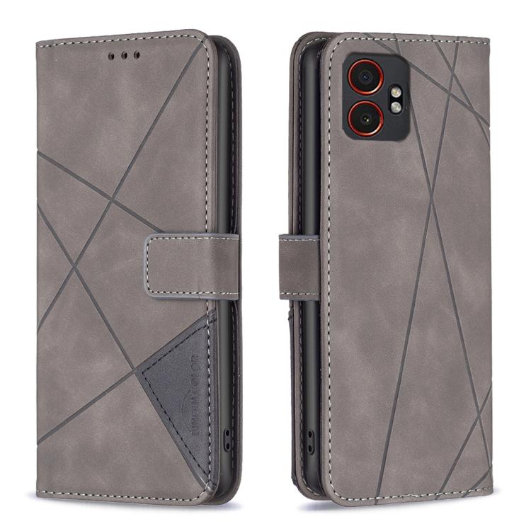 Custodia per telefono in pelle con trama a rombo con fibbia magnetica, For Samsung Galaxy XCover 7 Pro