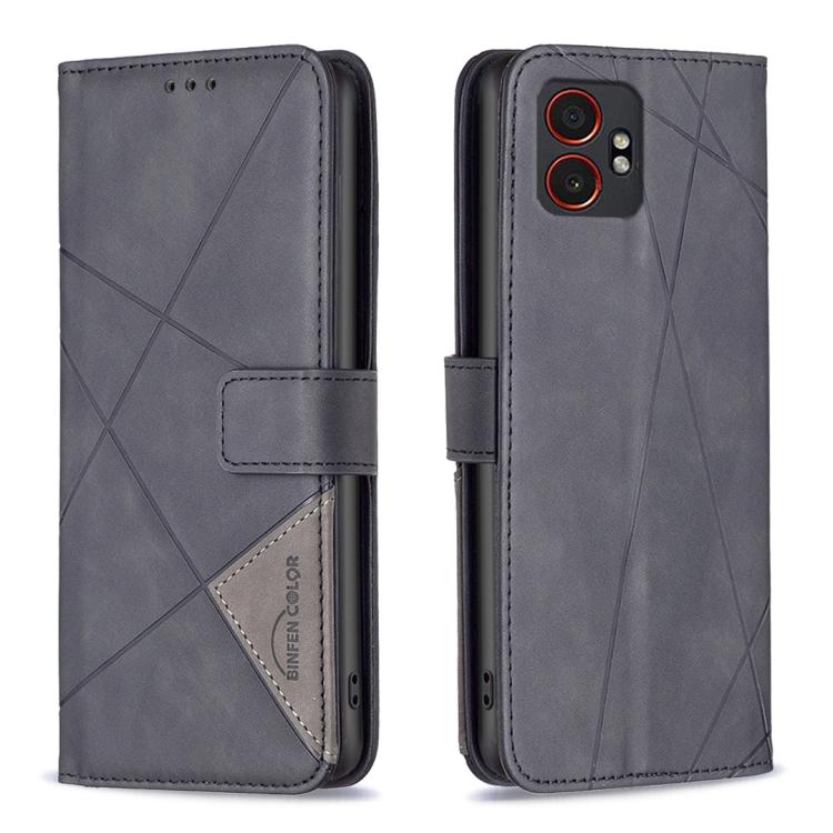 Custodia per telefono in pelle con trama a rombo con fibbia magnetica, For Samsung Galaxy XCover 7 Pro