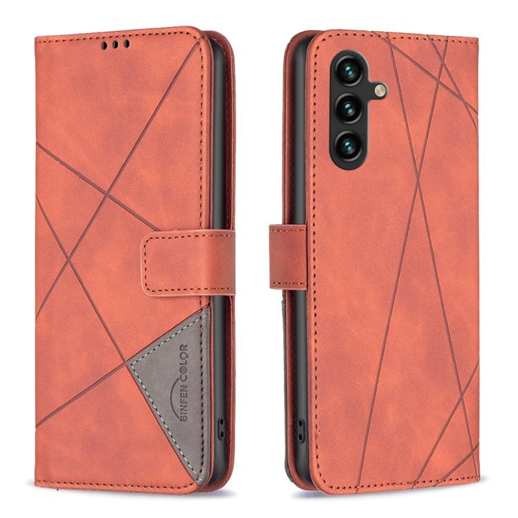 Custodia per telefono in pelle con trama a rombo con fibbia magnetica, For Samsung Galaxy M36 5G, For Samsung Galaxy M16 5G / F16 5G, For Samsung Galaxy M06 5G / F06 5G, For Samsung Galaxy M35