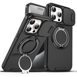 Custodia per telefono con supporto ad anello scorrevole Camshield, For iPhone 16 Plus, For iPhone 16, For iPhone 15 Pro Max