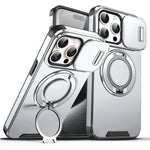 Custodia per telefono con supporto ad anello scorrevole Camshield, For iPhone 16 Plus, For iPhone 16, For iPhone 15 Pro Max