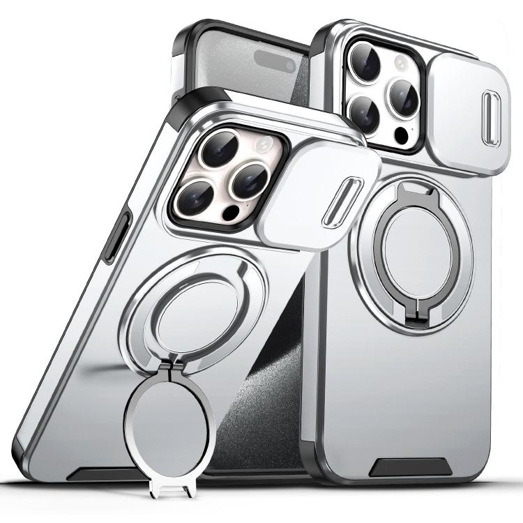 Custodia per telefono con supporto ad anello scorrevole Camshield, For iPhone 16 Plus, For iPhone 16, For iPhone 15 Pro Max