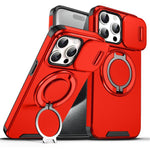 Custodia per telefono con supporto ad anello scorrevole Camshield, For iPhone 15 Pro, For iPhone 15 Plus, For iPhone 15