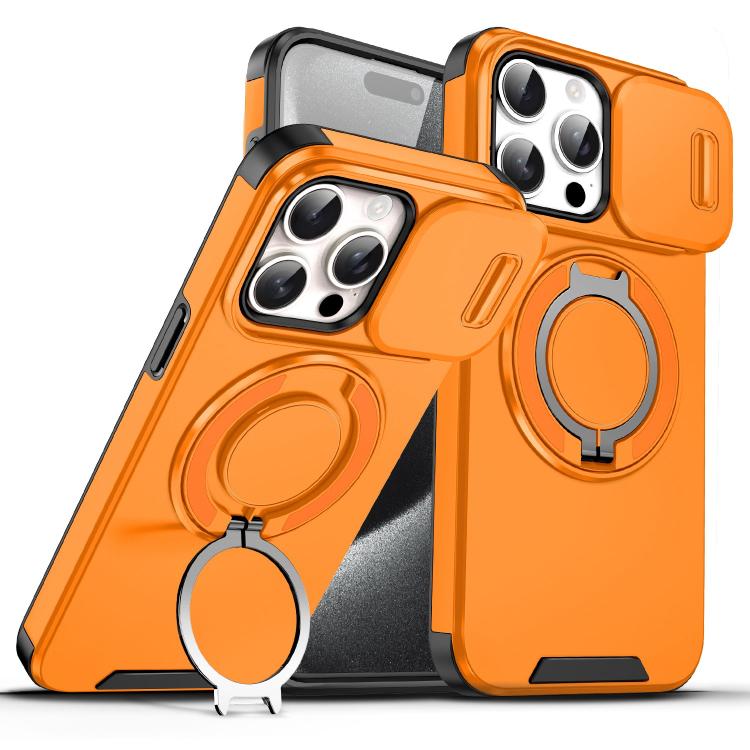 Custodia per telefono con supporto ad anello scorrevole Camshield, For iPhone 15 Pro, For iPhone 15 Plus, For iPhone 15