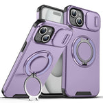 Custodia per telefono con supporto ad anello scorrevole Camshield, For iPhone 15 Pro, For iPhone 15 Plus, For iPhone 15
