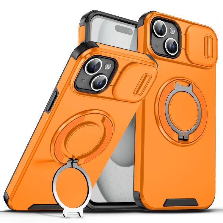 Custodia per telefono con supporto ad anello scorrevole Camshield, For iPhone 15 Pro, For iPhone 15 Plus, For iPhone 15