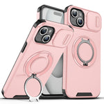 Custodia per telefono con supporto ad anello scorrevole Camshield, For iPhone 15 Pro, For iPhone 15 Plus, For iPhone 15