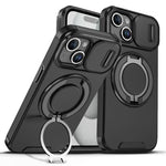 Custodia per telefono con supporto ad anello scorrevole Camshield, For iPhone 15 Pro, For iPhone 15 Plus, For iPhone 15