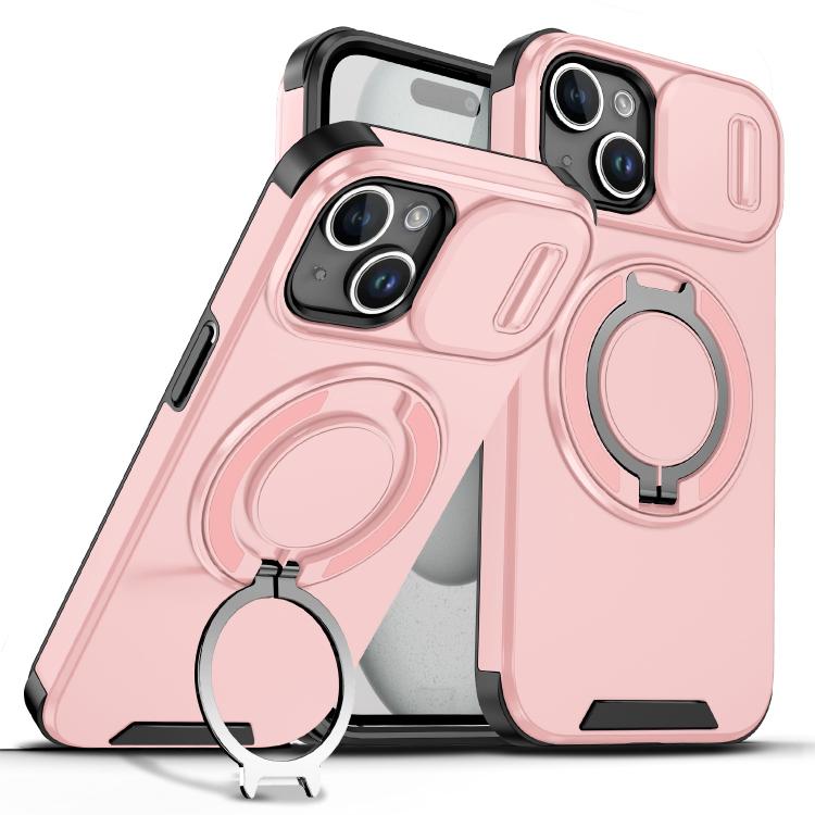 Custodia per telefono con supporto ad anello scorrevole Camshield, For iPhone 15 Pro, For iPhone 15 Plus, For iPhone 15