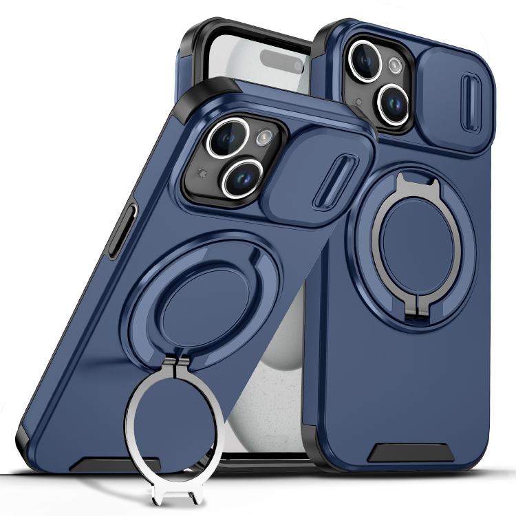 Custodia per telefono con supporto ad anello scorrevole Camshield, For iPhone 15 Pro, For iPhone 15 Plus, For iPhone 15