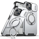 Custodia per telefono con supporto ad anello scorrevole Camshield, For iPhone 15 Pro, For iPhone 15 Plus, For iPhone 15