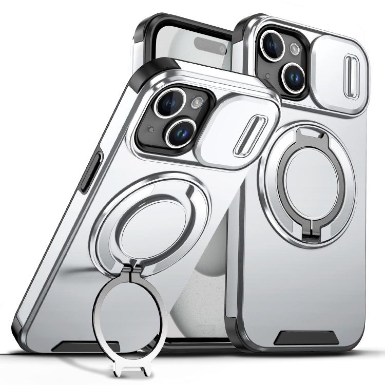 Custodia per telefono con supporto ad anello scorrevole Camshield, For iPhone 15 Pro, For iPhone 15 Plus, For iPhone 15
