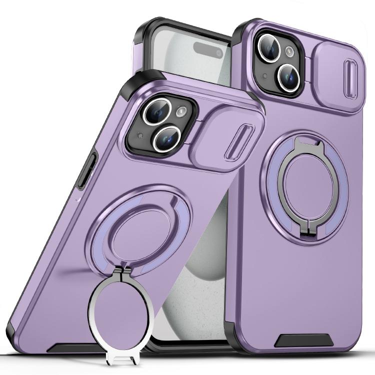 Custodia per telefono con supporto ad anello scorrevole Camshield, For iPhone 14 Plus, For iPhone 14, For iPhone 14 Pro